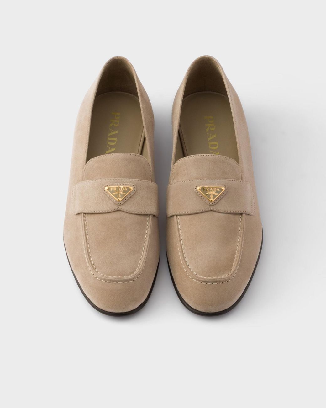Prada Natural Suede Loafers