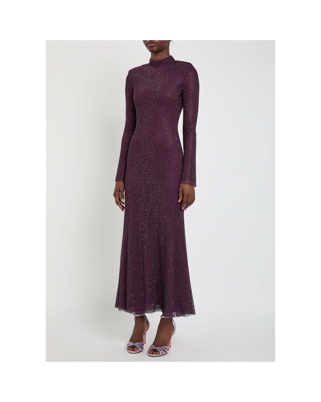Self-Portrait Purple Long Sequined Dress
