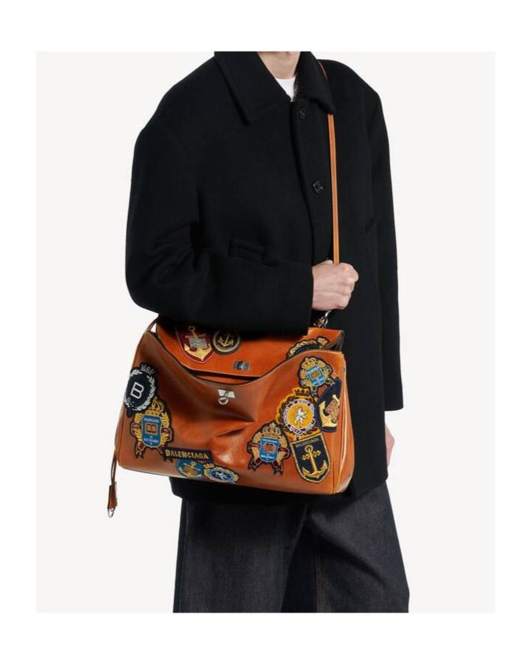 Balenciaga Brown Rodeo Large Handbag for men