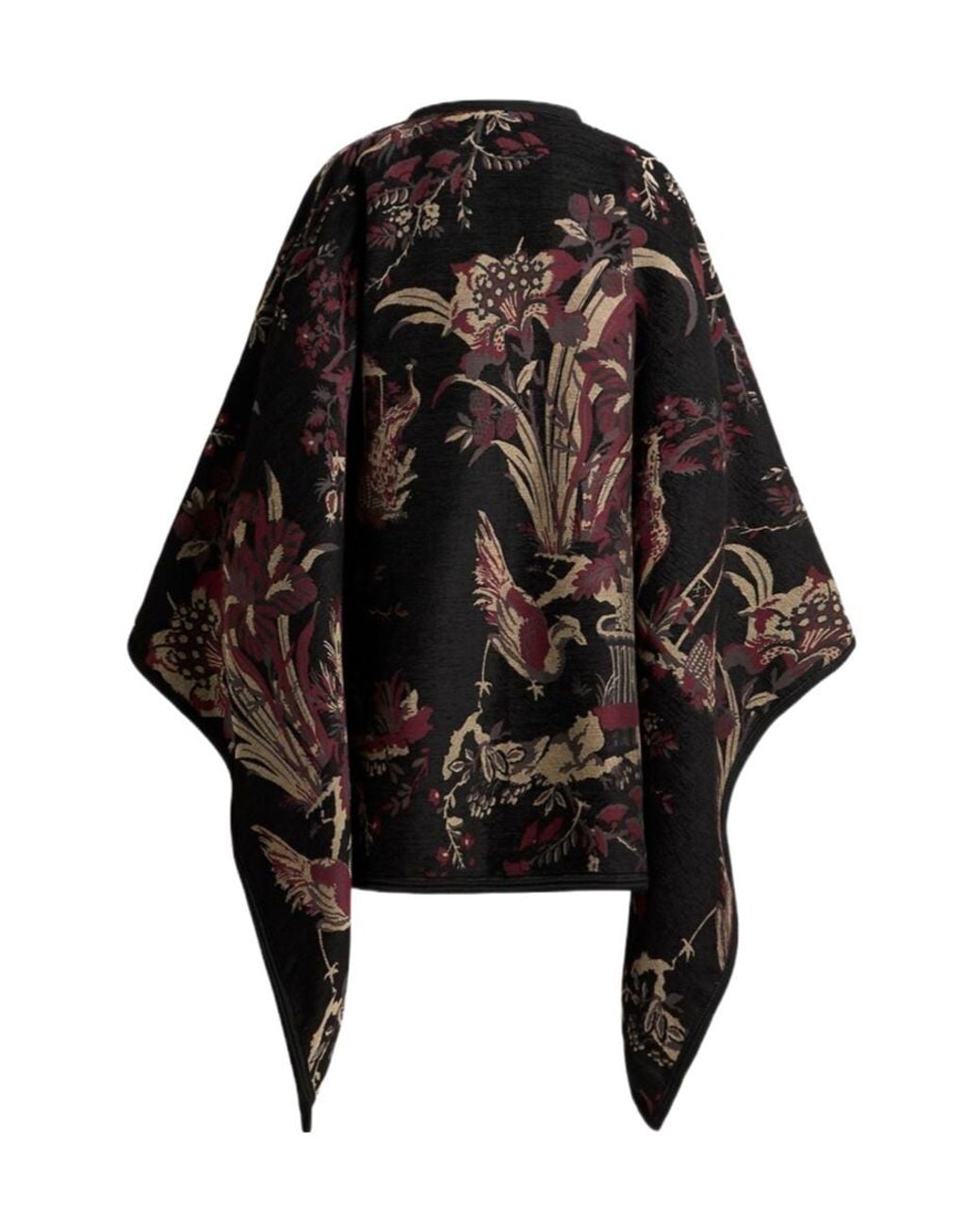 Etro Black Jacquard Pattern Cape