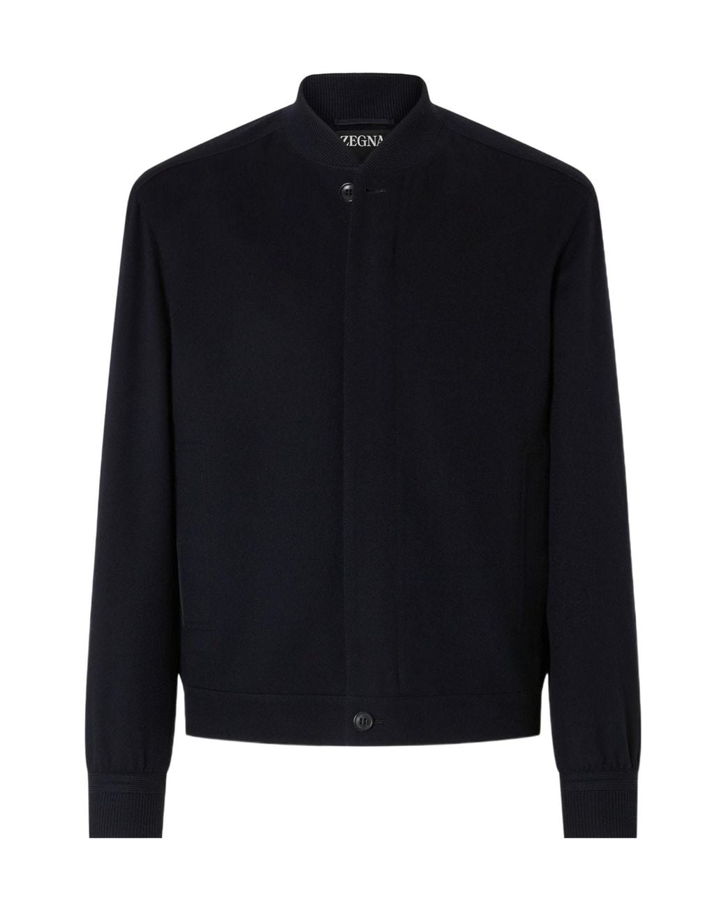 Zegna Blue Elastic Bottom Bomber Jacket for men