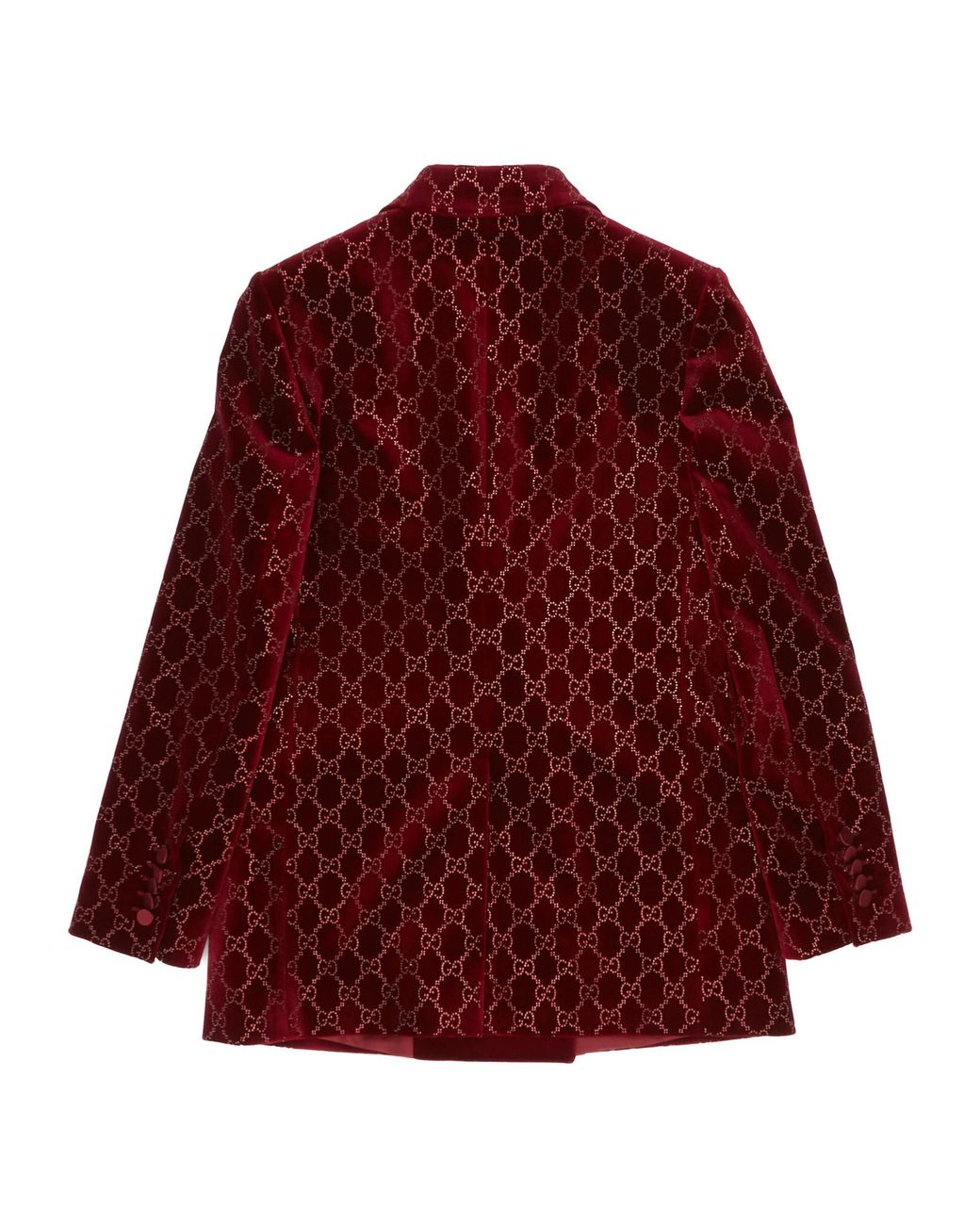 Gucci Red Double Blazer With Gg Crystals