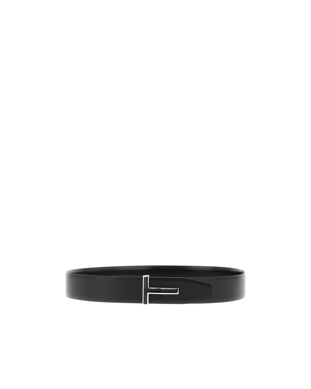 Tom Ford White Logo Plaque Reversible Belt for men