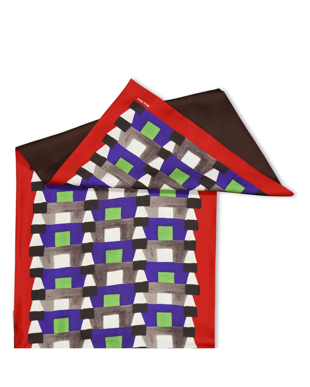 Miu Miu White Printed Silk Scarf