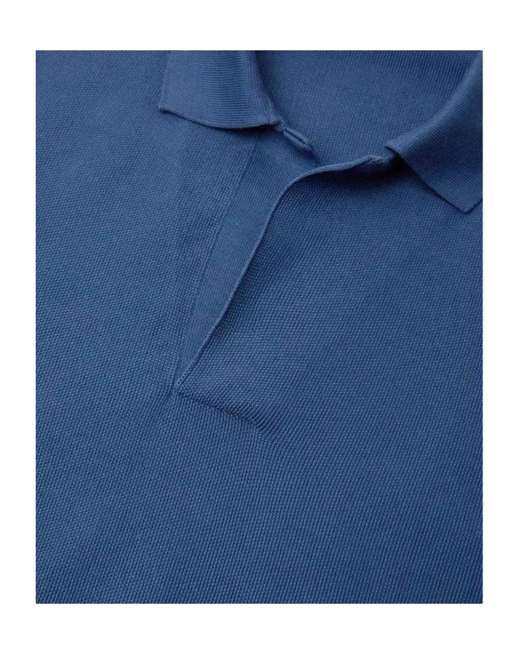 Loro Piana Blue Buttonless Polo Shirt for men
