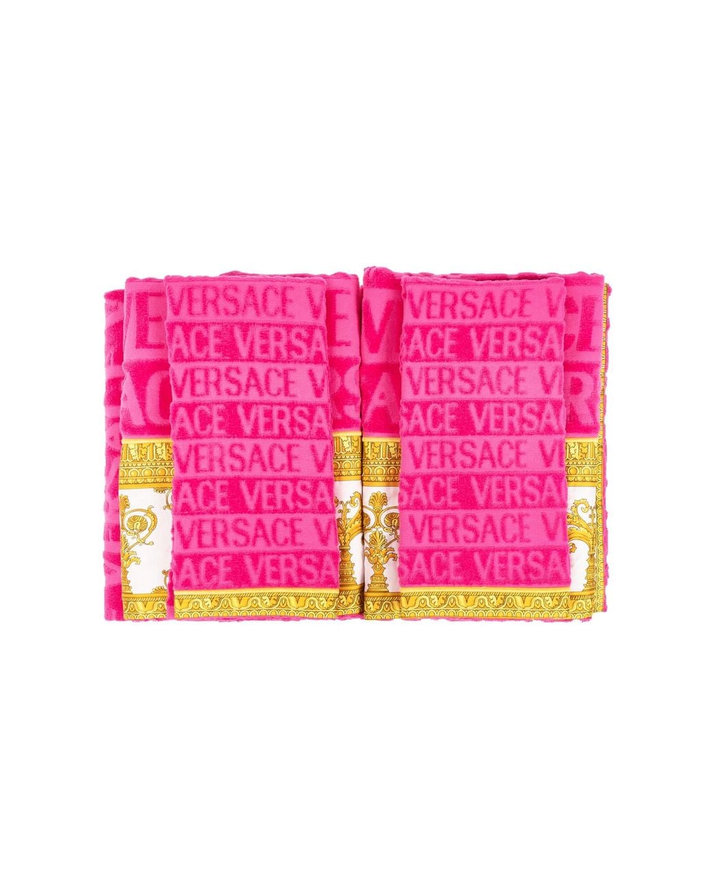 Versace Pink Logo Towel Five-Piece Set for men