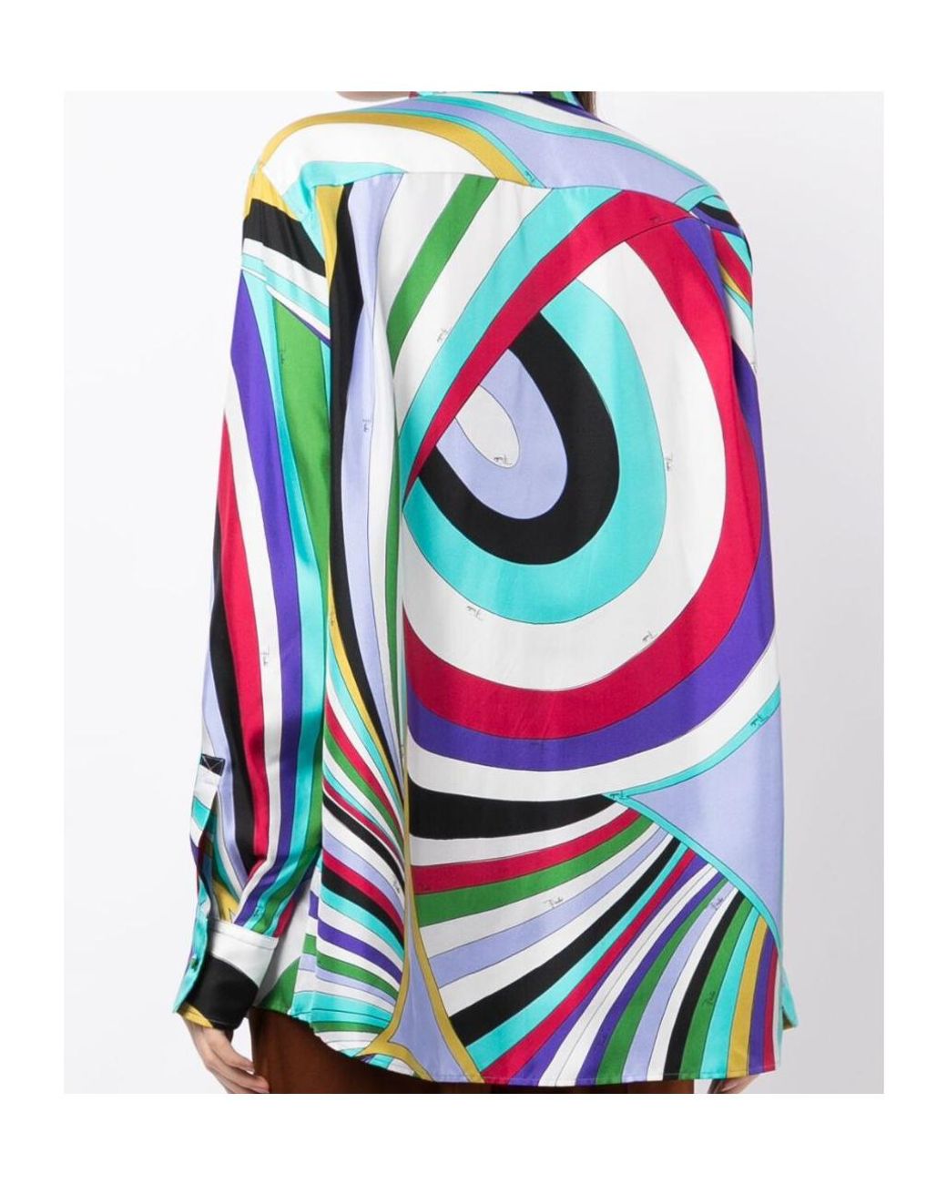 Emilio Pucci White Abstract-Print Silk Shirt