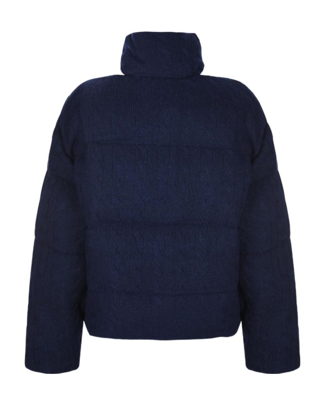 Polo Ralph Lauren Blue Cable-Knit Down Jacket