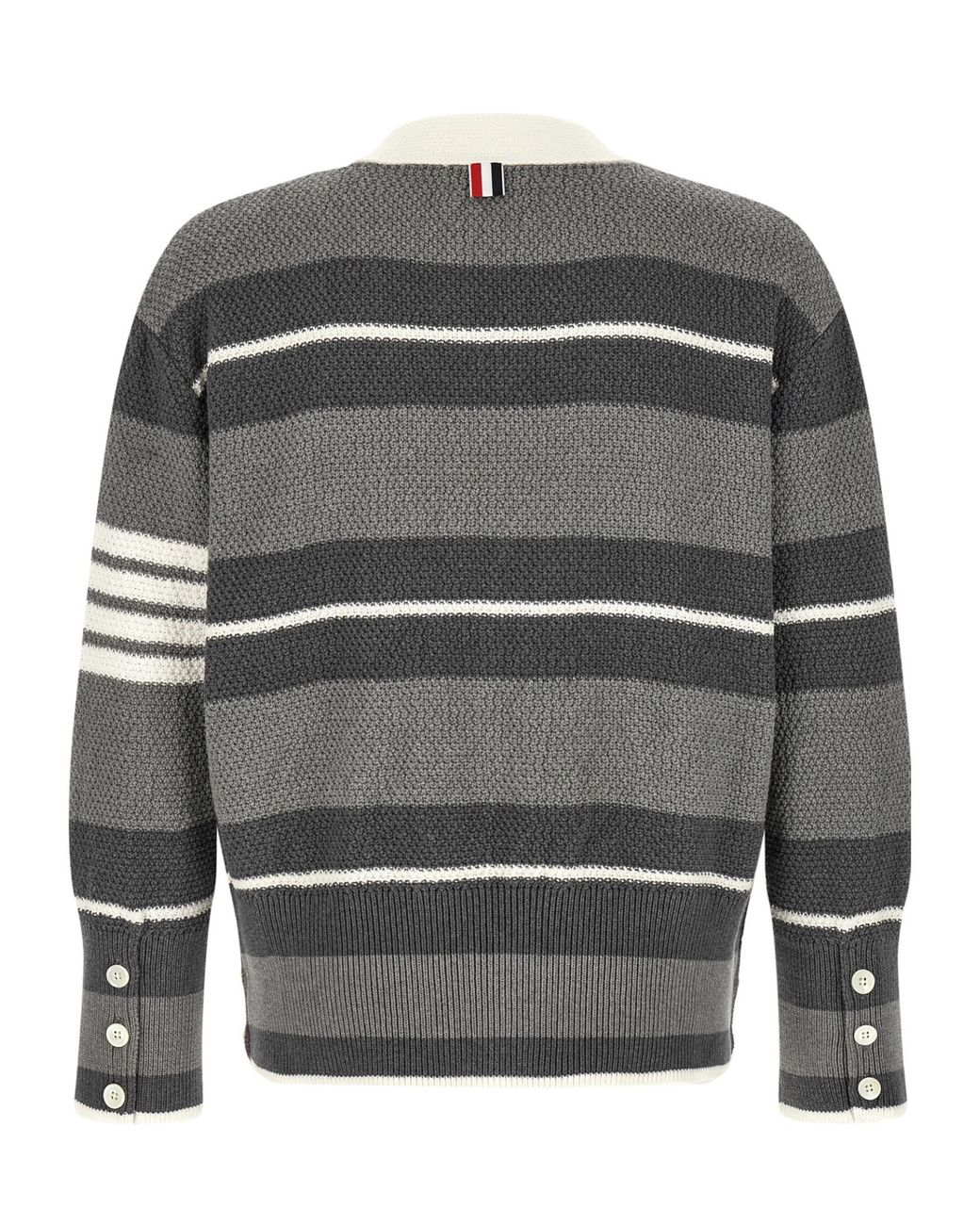 Thom Browne Gray Striped Cardigan for men