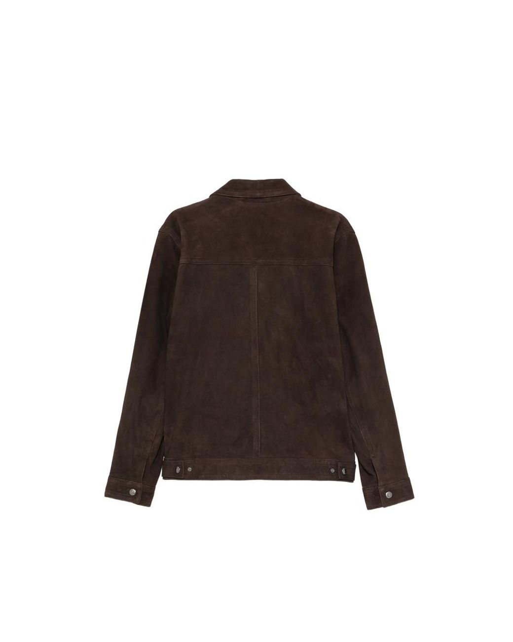 7 For All Mankind Brown Suede-Finish Press-Stud Jacket for men