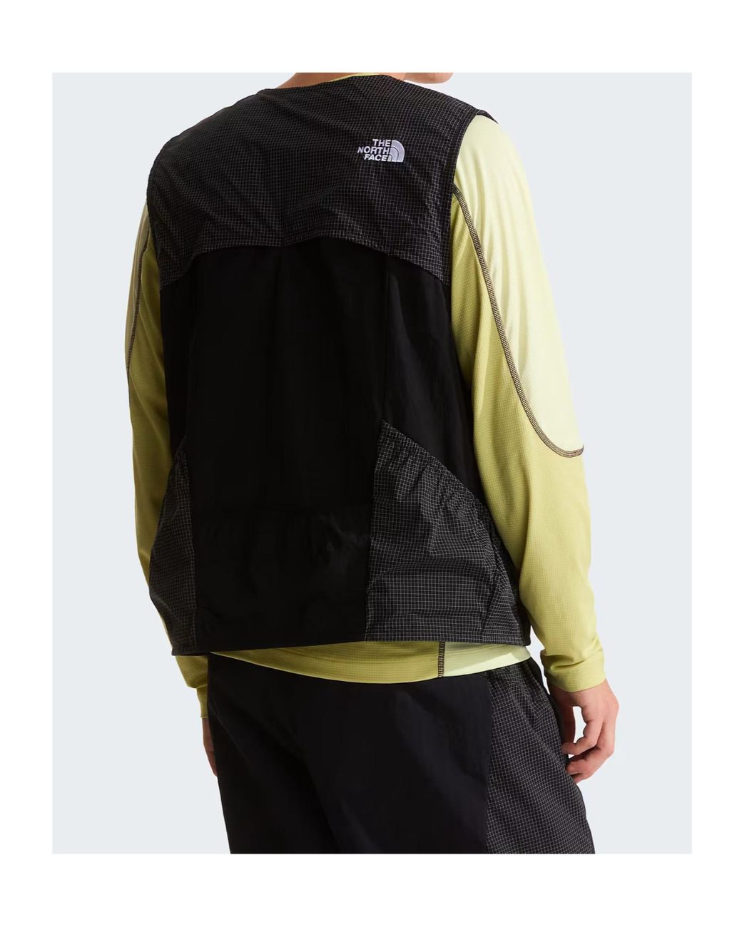 The North Face Black Grid Panel Vest Jacket for men