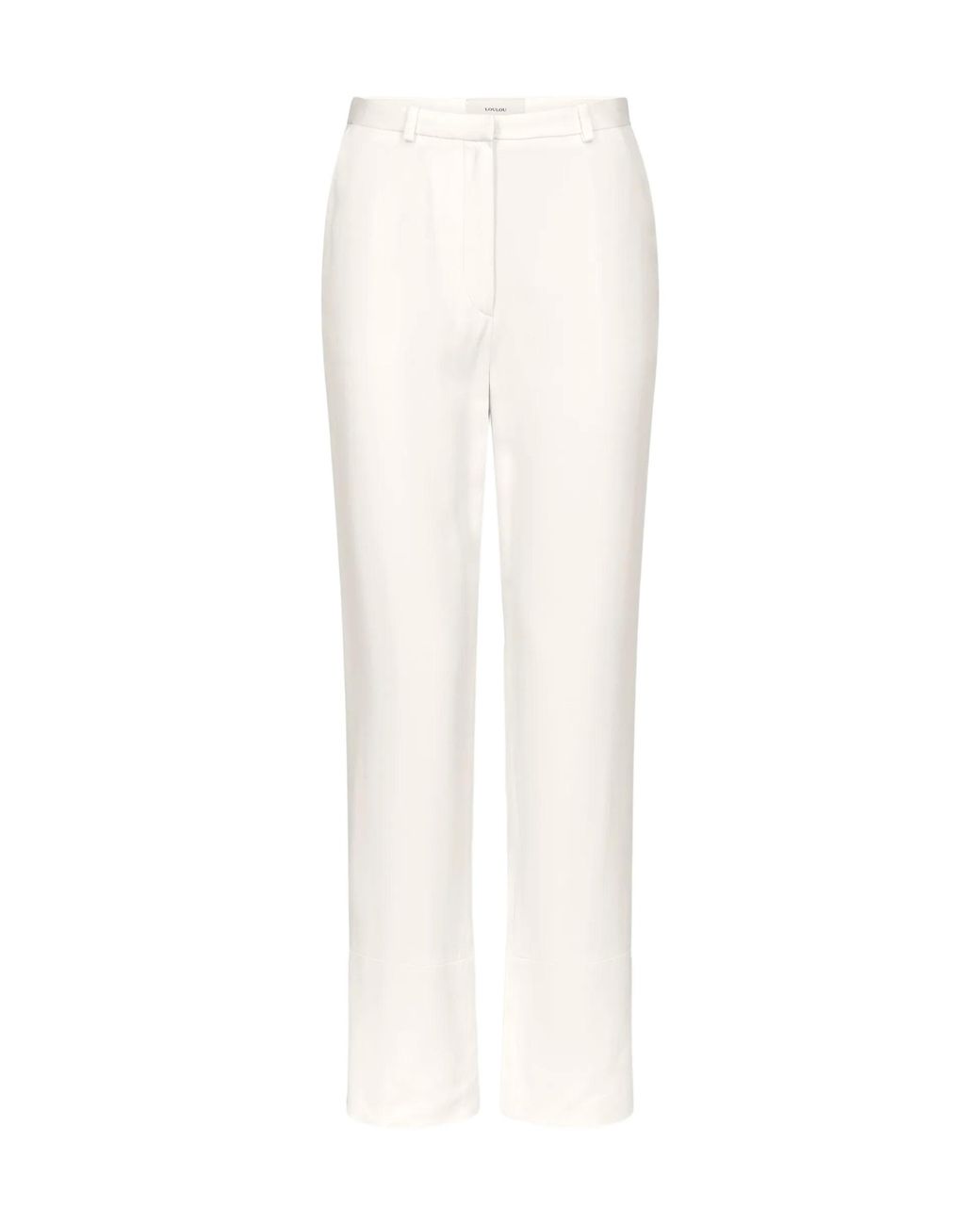 Loulou de Saison White Casual Pants With Belt Loops