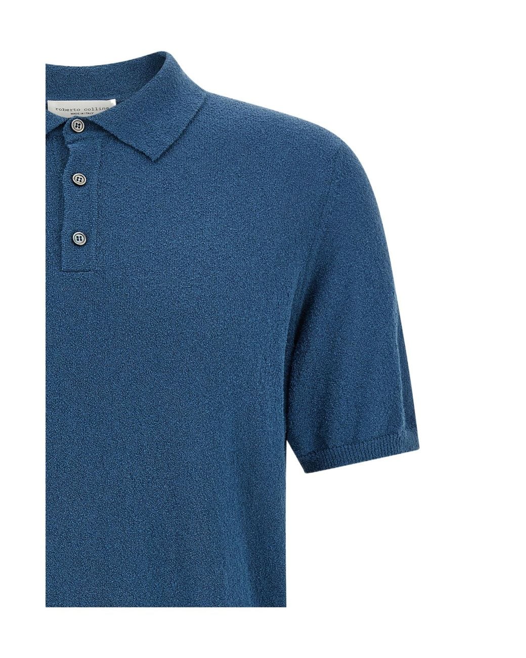 Roberto Collina Blue Short-Sleeved Polo Shirt for men