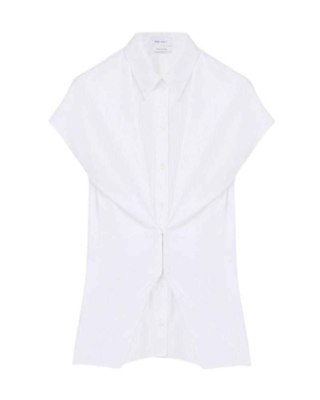 McQueen White Gathered Short Sleeved Shirt