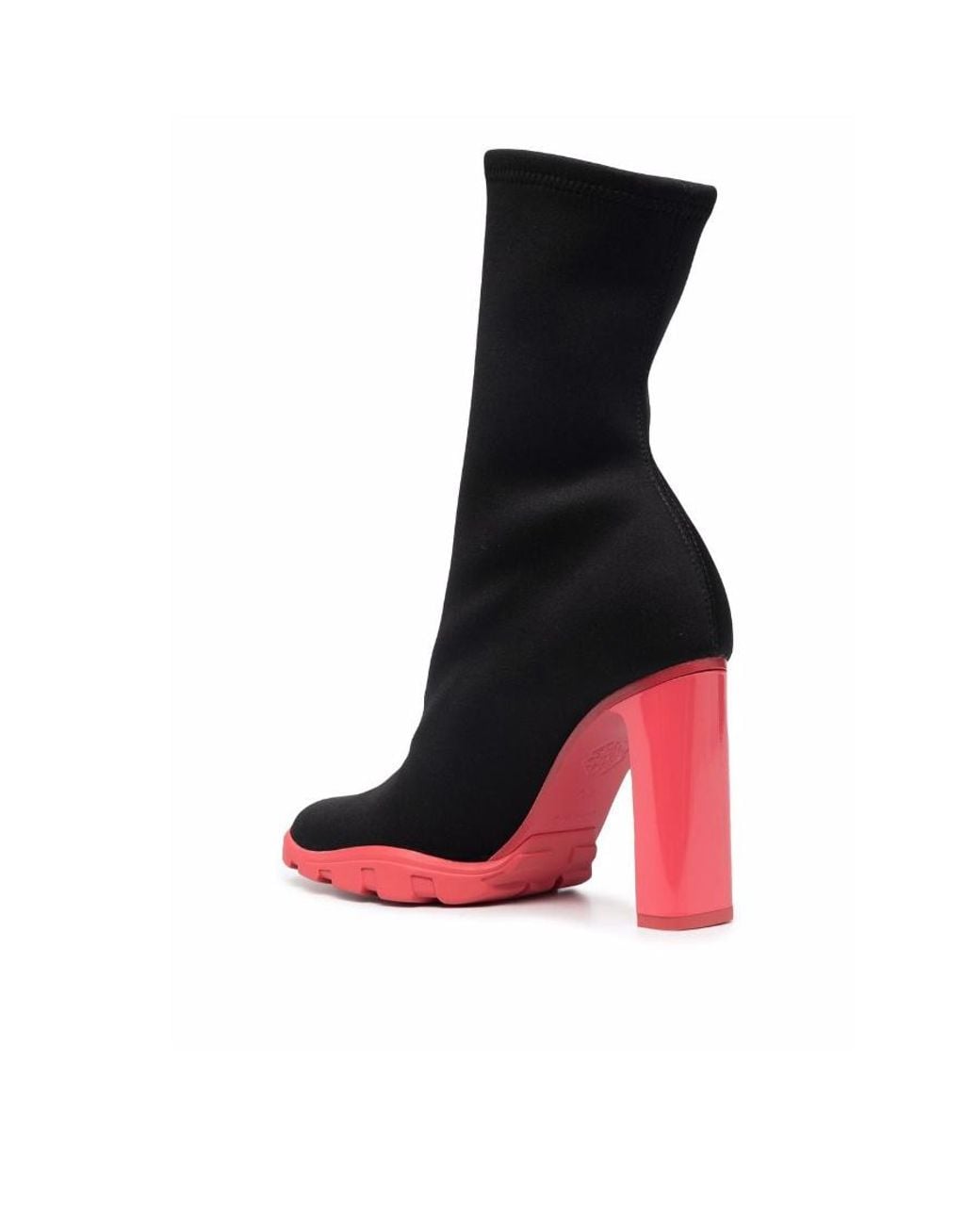 McQueen Black Tread Zipup Ankle Boots