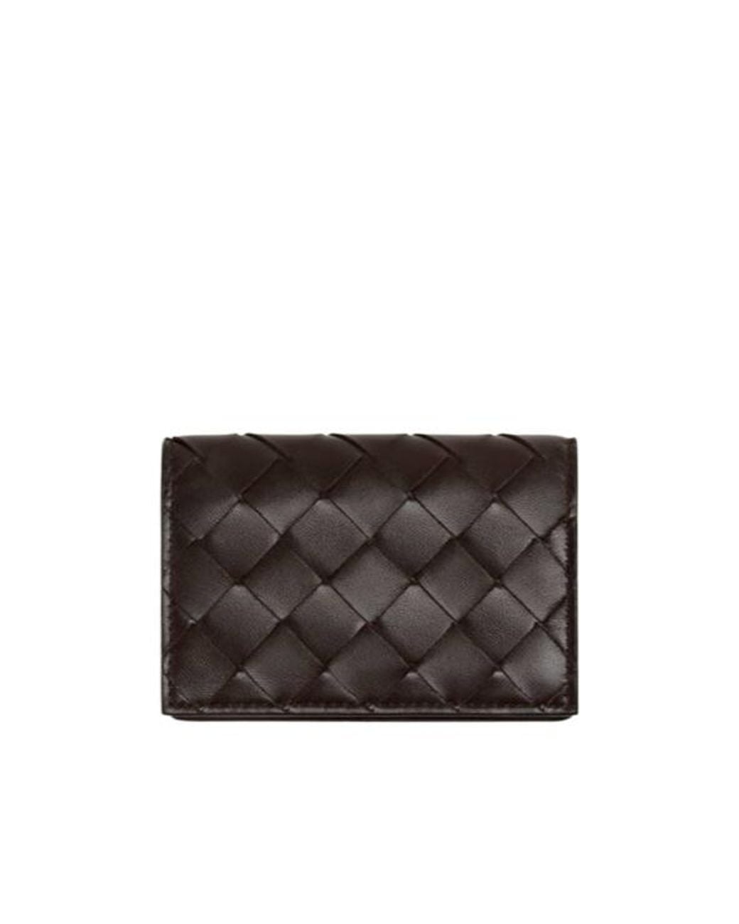 Bottega Veneta Brown Intrecciato Business Card Case