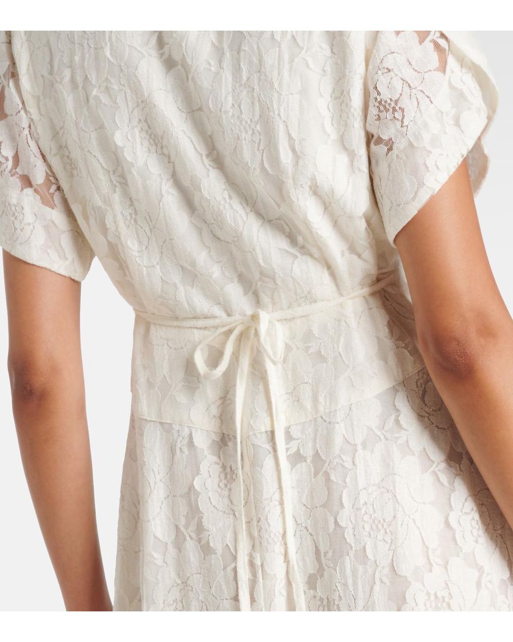 Rixo White Flower Embroidery Dress
