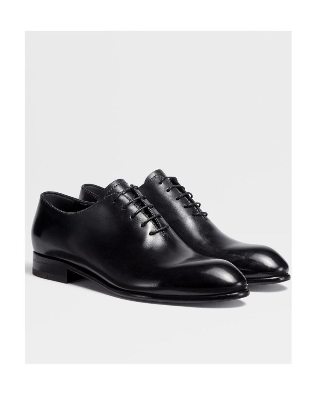 Zegna Black Vienna Evening Wholecut Oxford Shoes for men