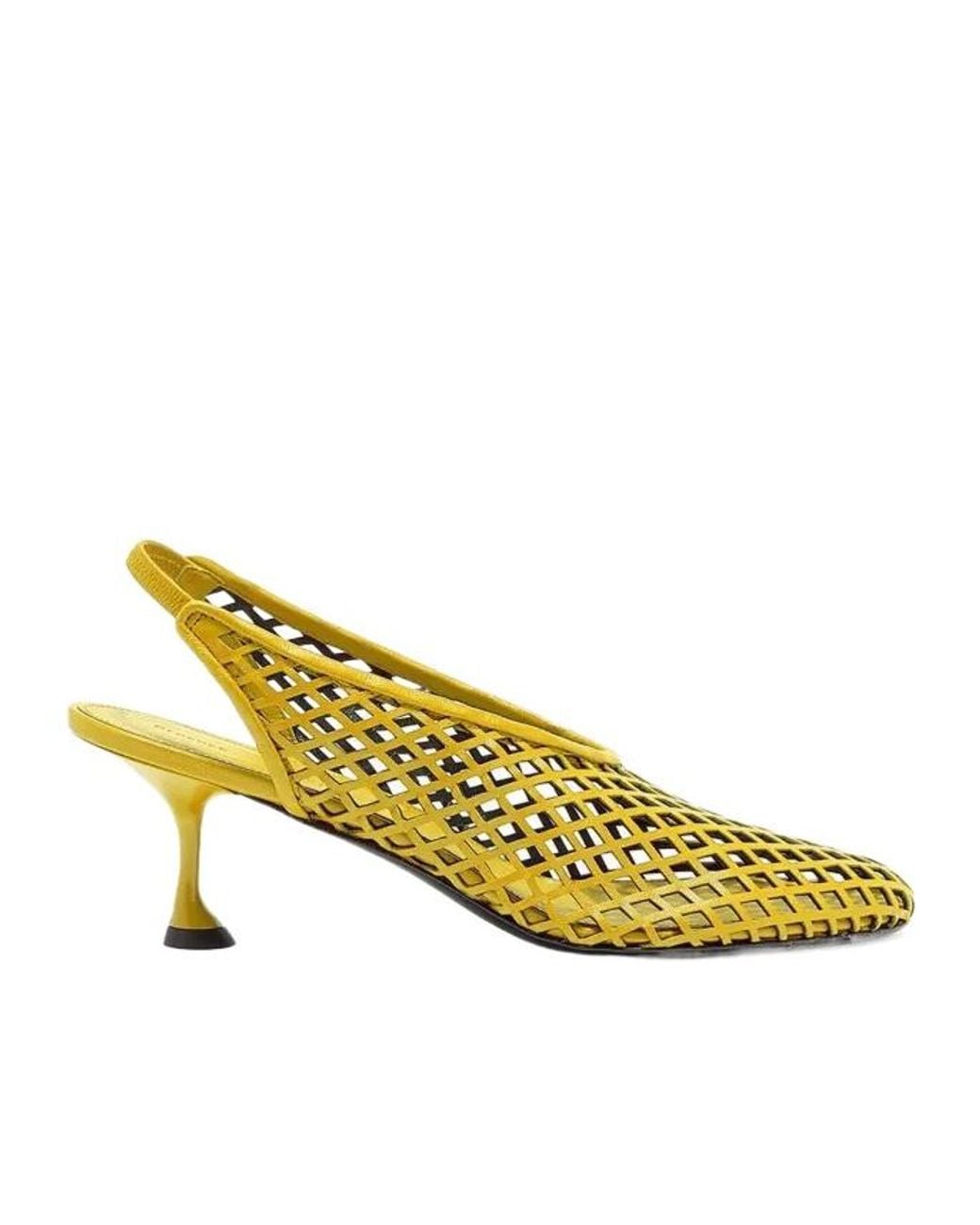 Proenza Schouler Yellow Tee Perforated Slingback Pumps