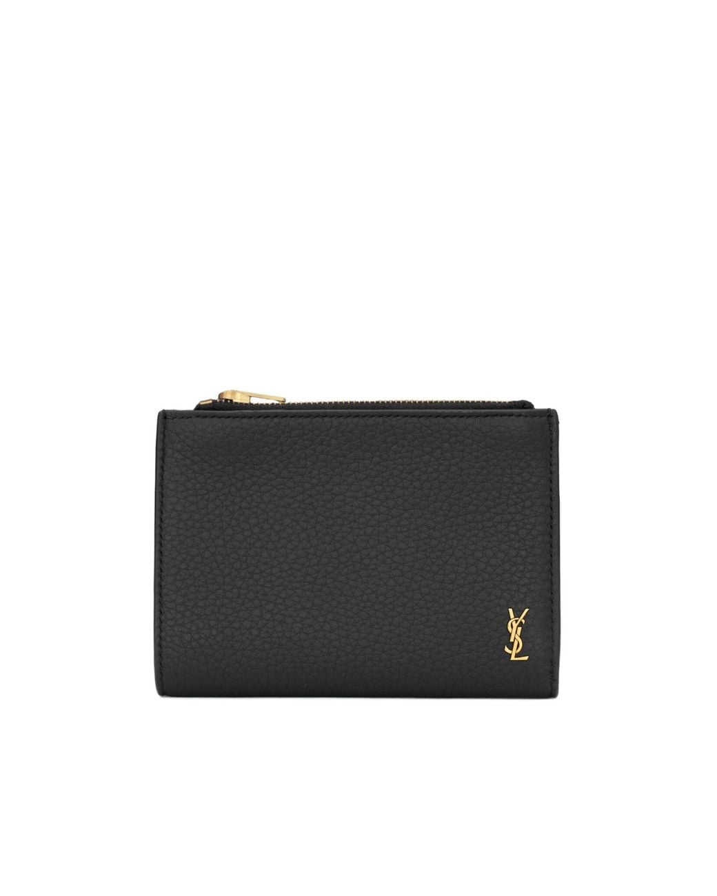 Saint Laurent Black Tiny Cassandre Bi-Fold Wallet for men