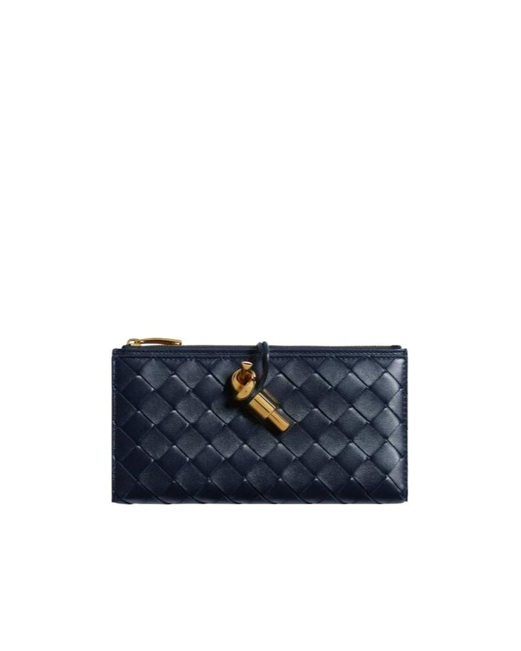 Bottega Veneta Blue Andiamo Long Wallet
