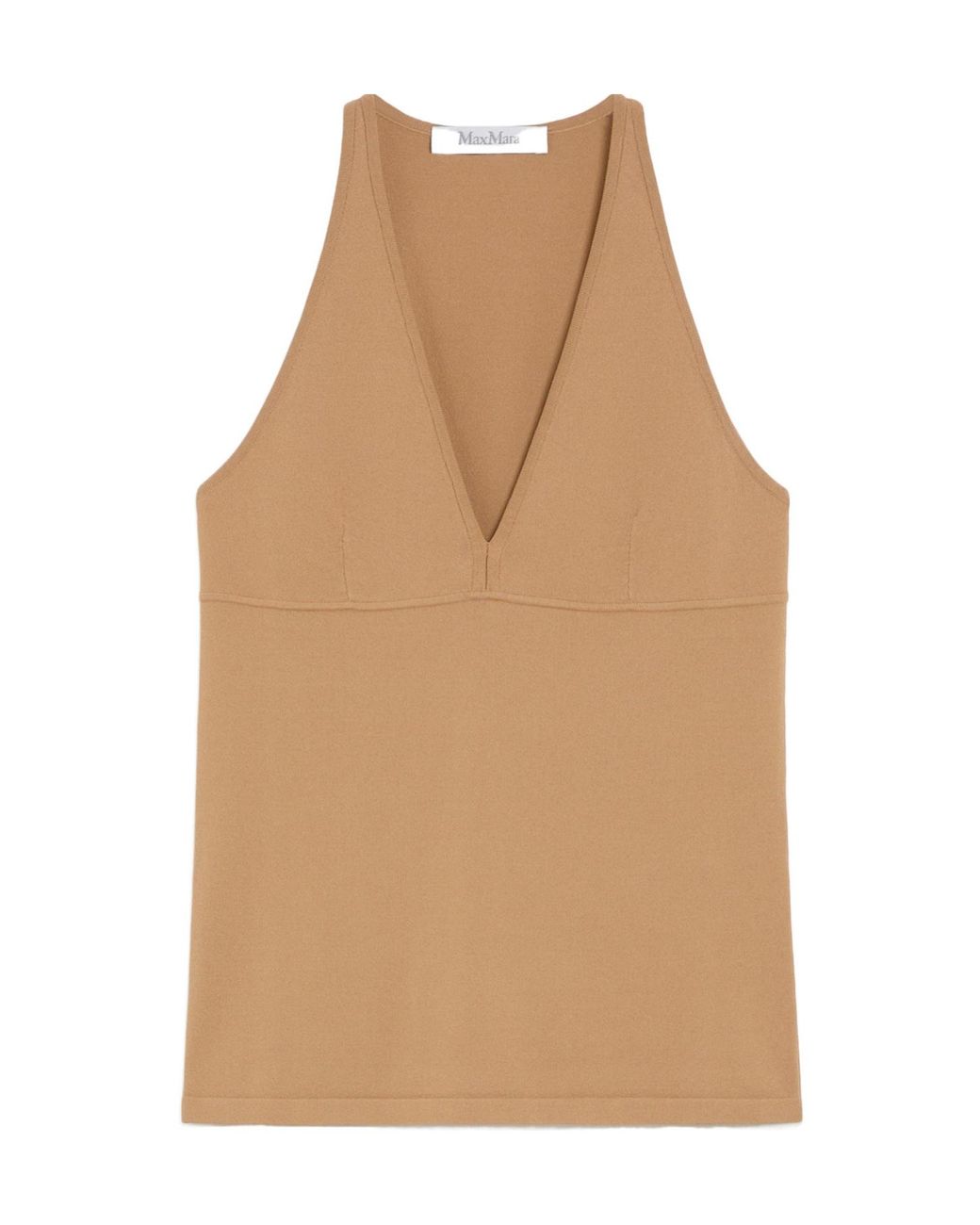 Max Mara Natural Armida1234 V-Neck Sleeveless Top