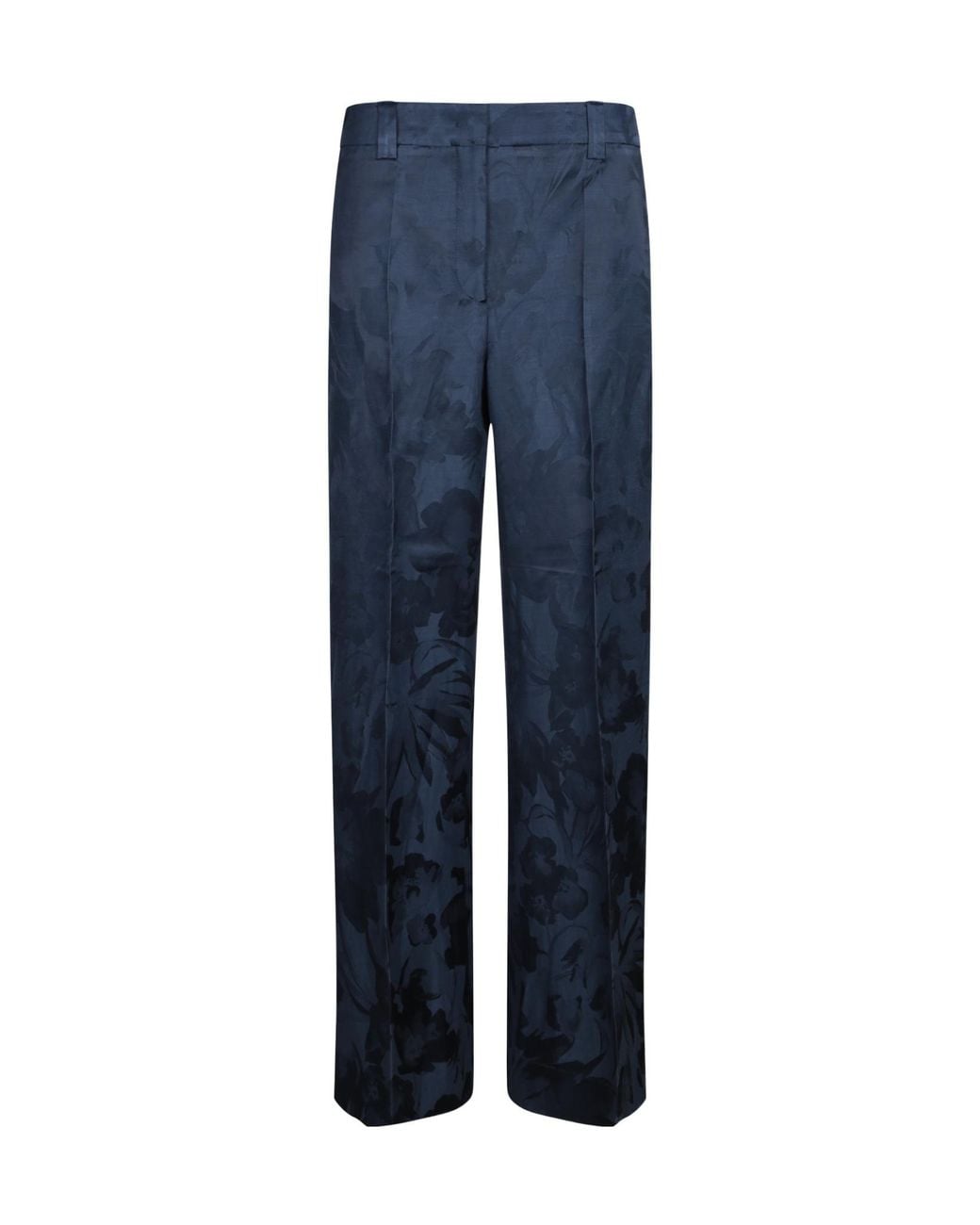 Incotex Blue Floral Jacquard Straight-Leg Pants