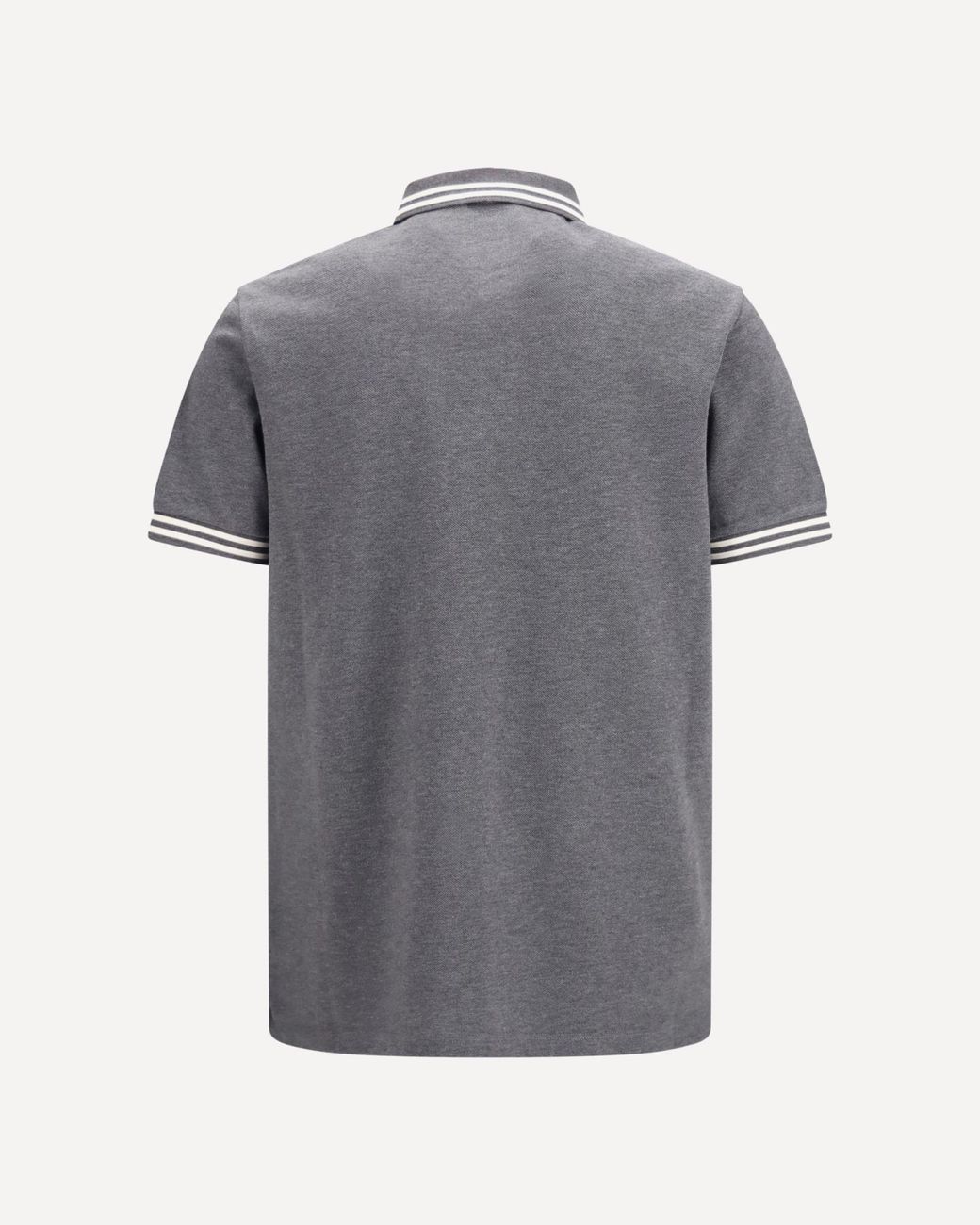 Moncler Gray Striped Trim Piqué Polo Shirt for men