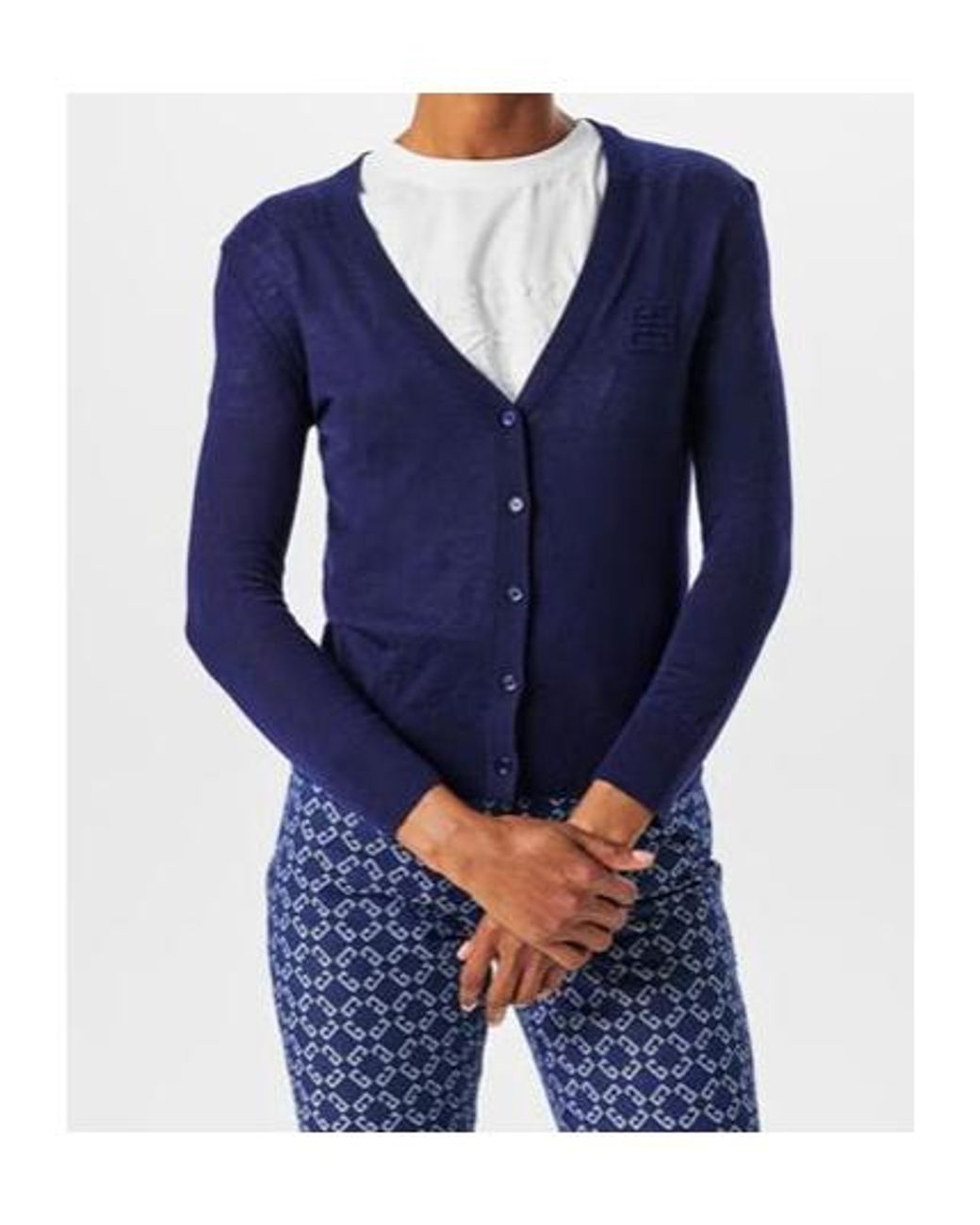Givenchy Blue Embroidered 4G V-Neck Cardigan