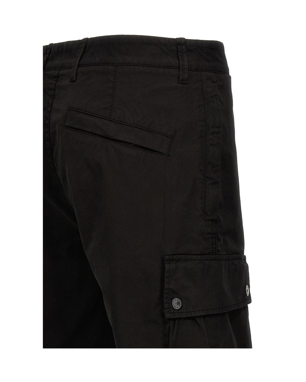 Stone Island Black Compass Patch Bermuda Shorts for men