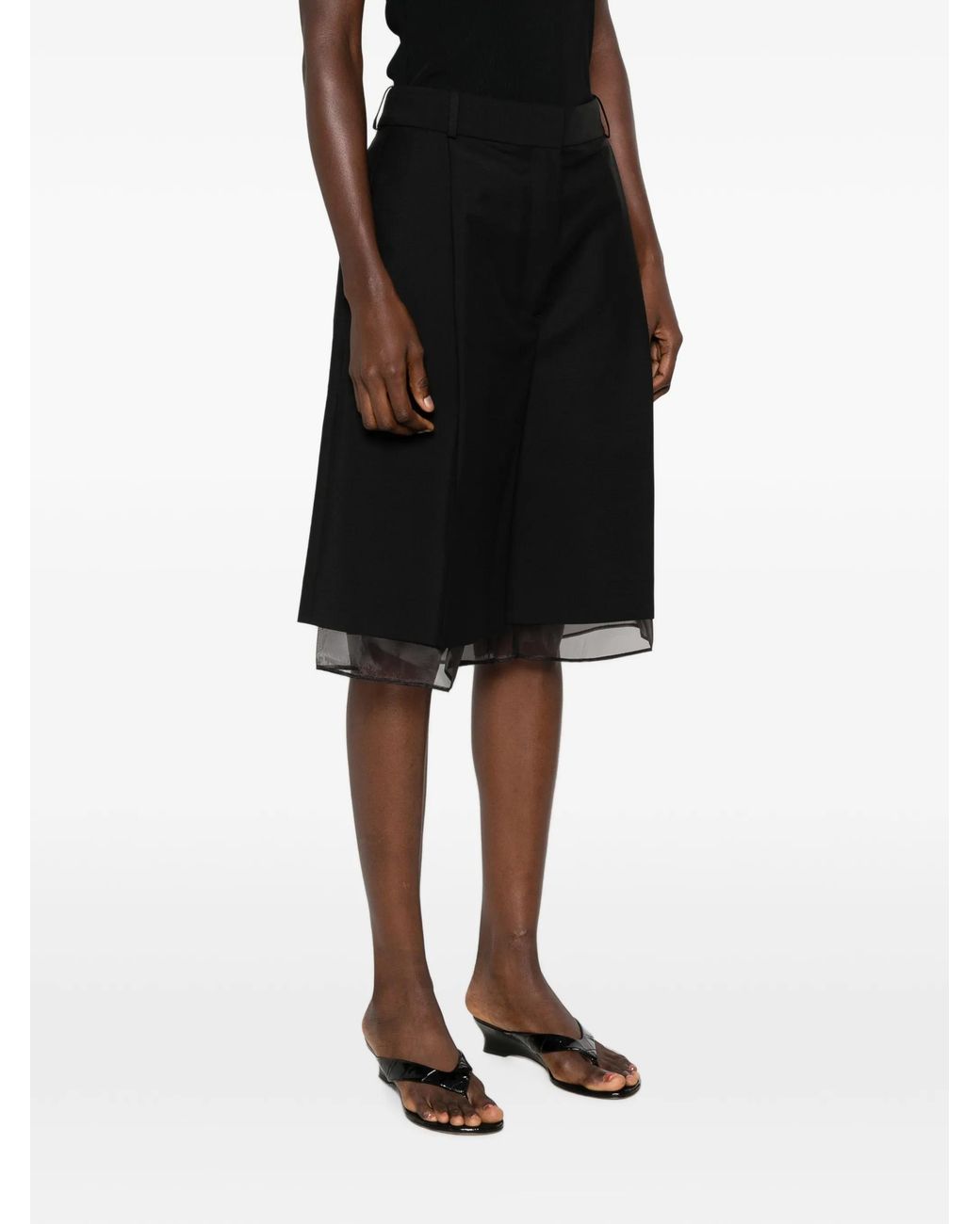 Rohe Black Sheer Hem Bermuda Shorts