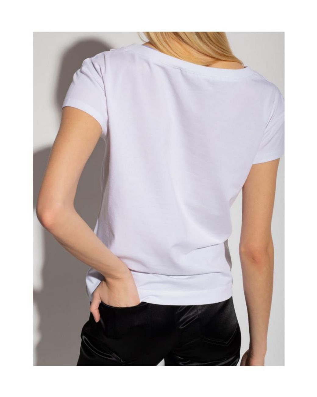 Moschino White Pattern Printed Short-Sleeved T-Shirt