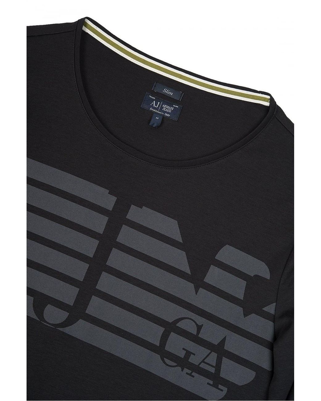 Armani Jeans Black Logo Details T-Shirt for men