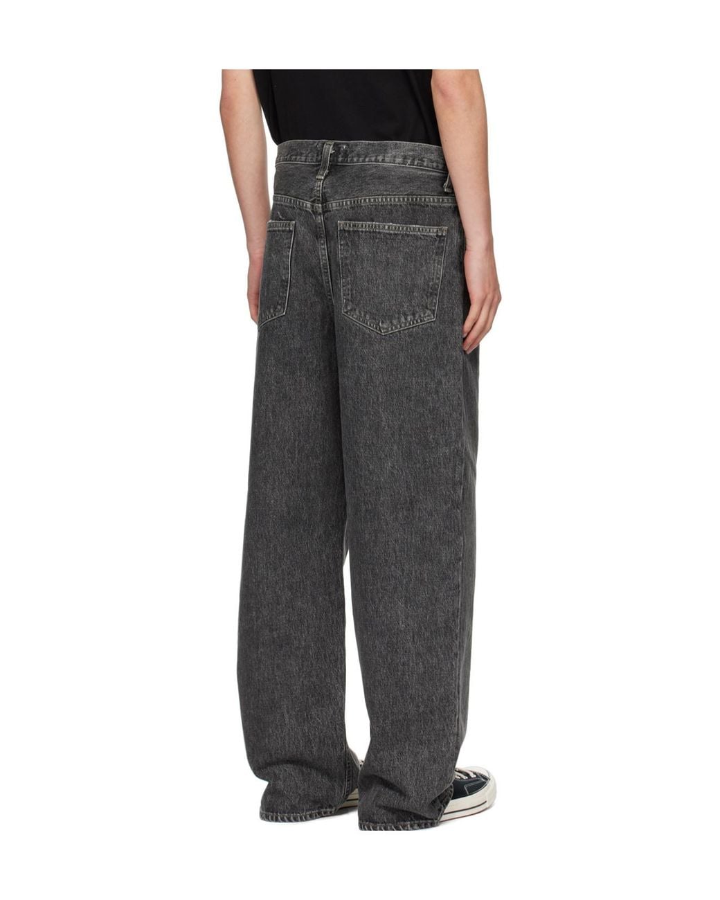 Agolde Gray Denim Trousers With Belt Loops for men