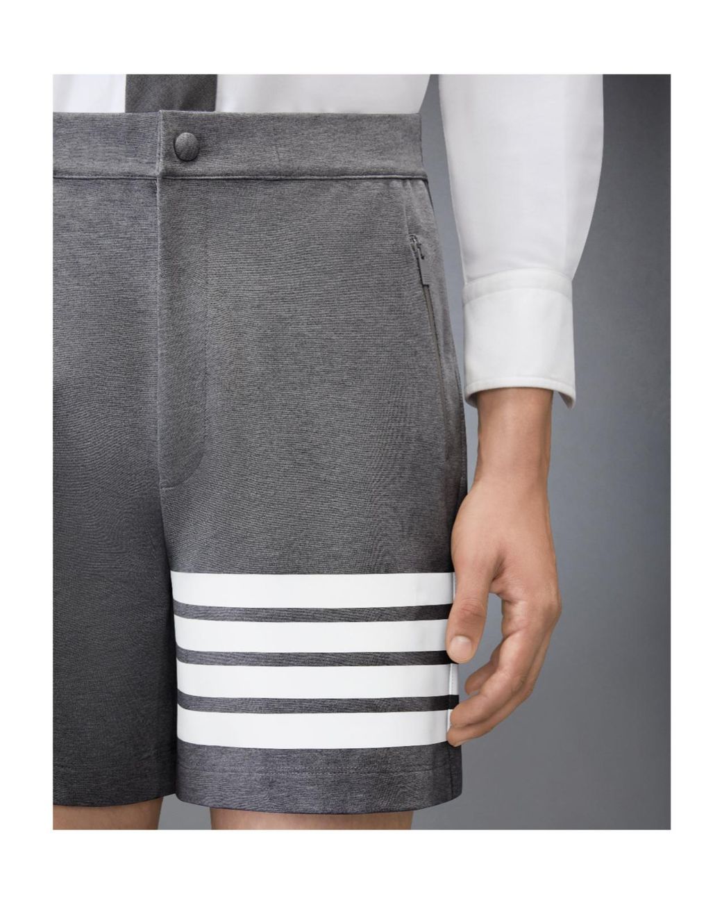 Thom Browne Gray Zipped Pocket Shorts for men