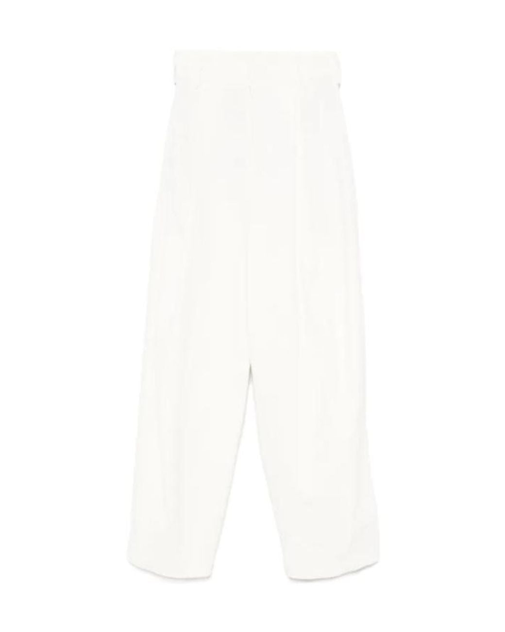 Uma Wang White Casual Pants With Belt Loops
