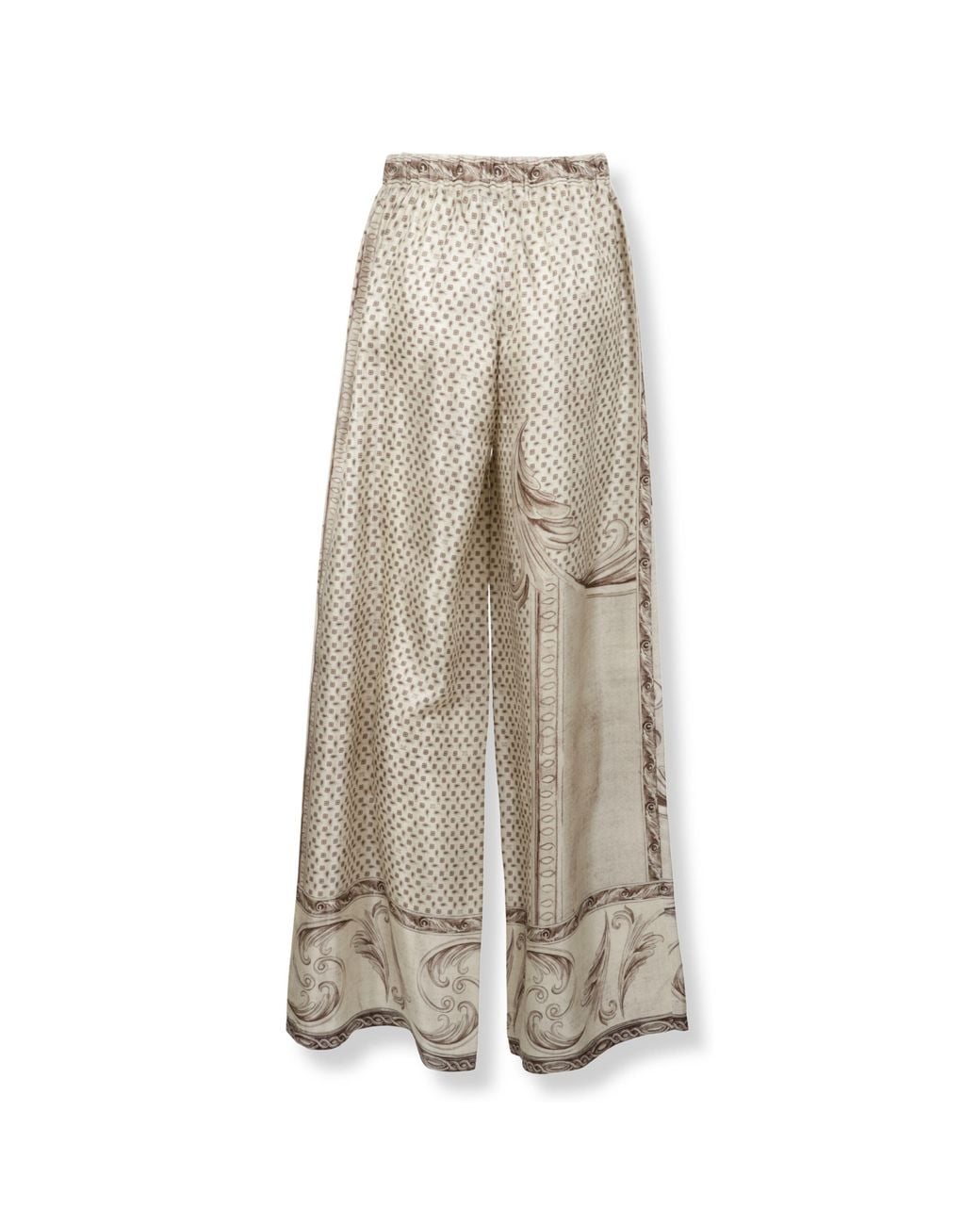 Max Mara Natural Rive Wide-Leg Printed Pants