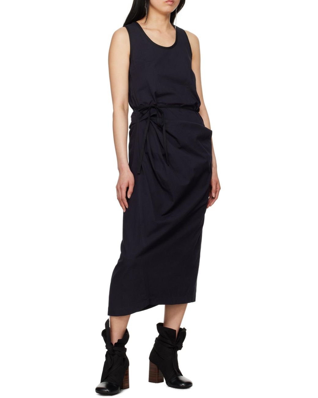 Lemaire Blue Sleeveless Wrap Dress