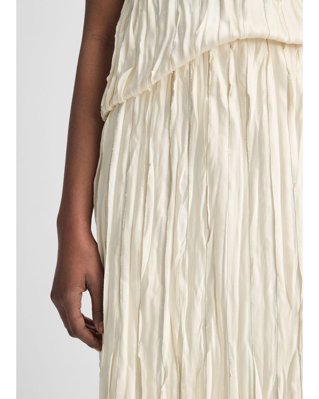 Vince Natural Crushed Satin Bias Skirt