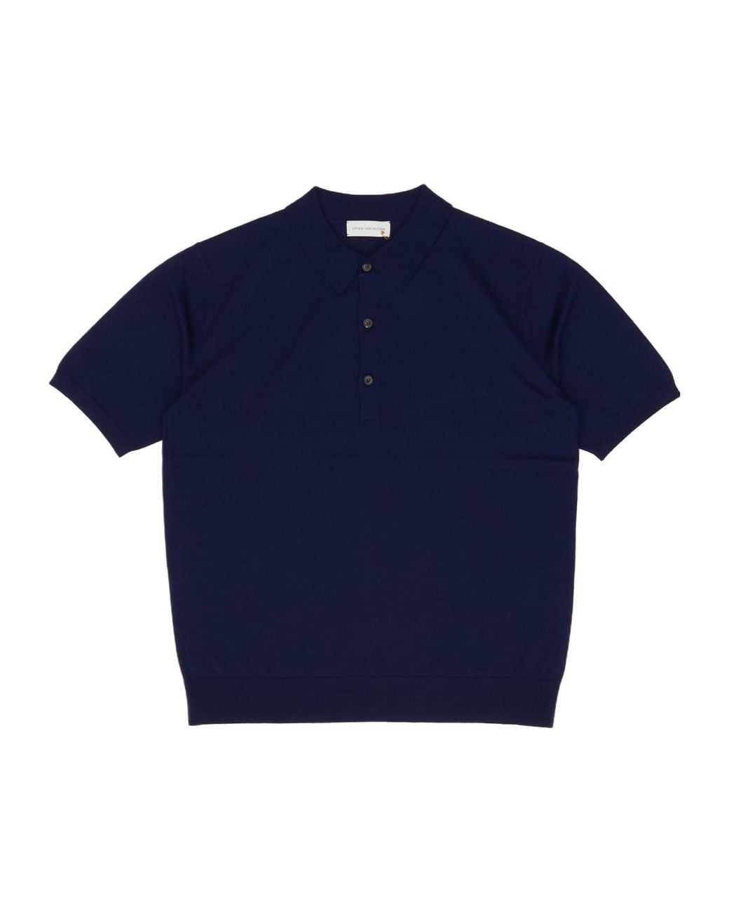 Dries Van Noten Blue Knitted Polo Shirt for men