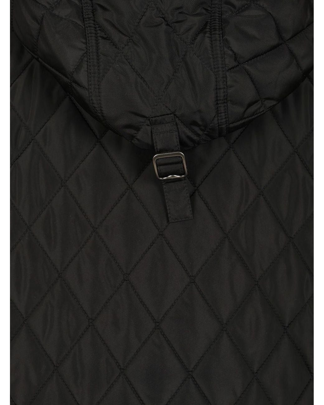 Burberry Black Quilted Hooded Straight Hem Jacket