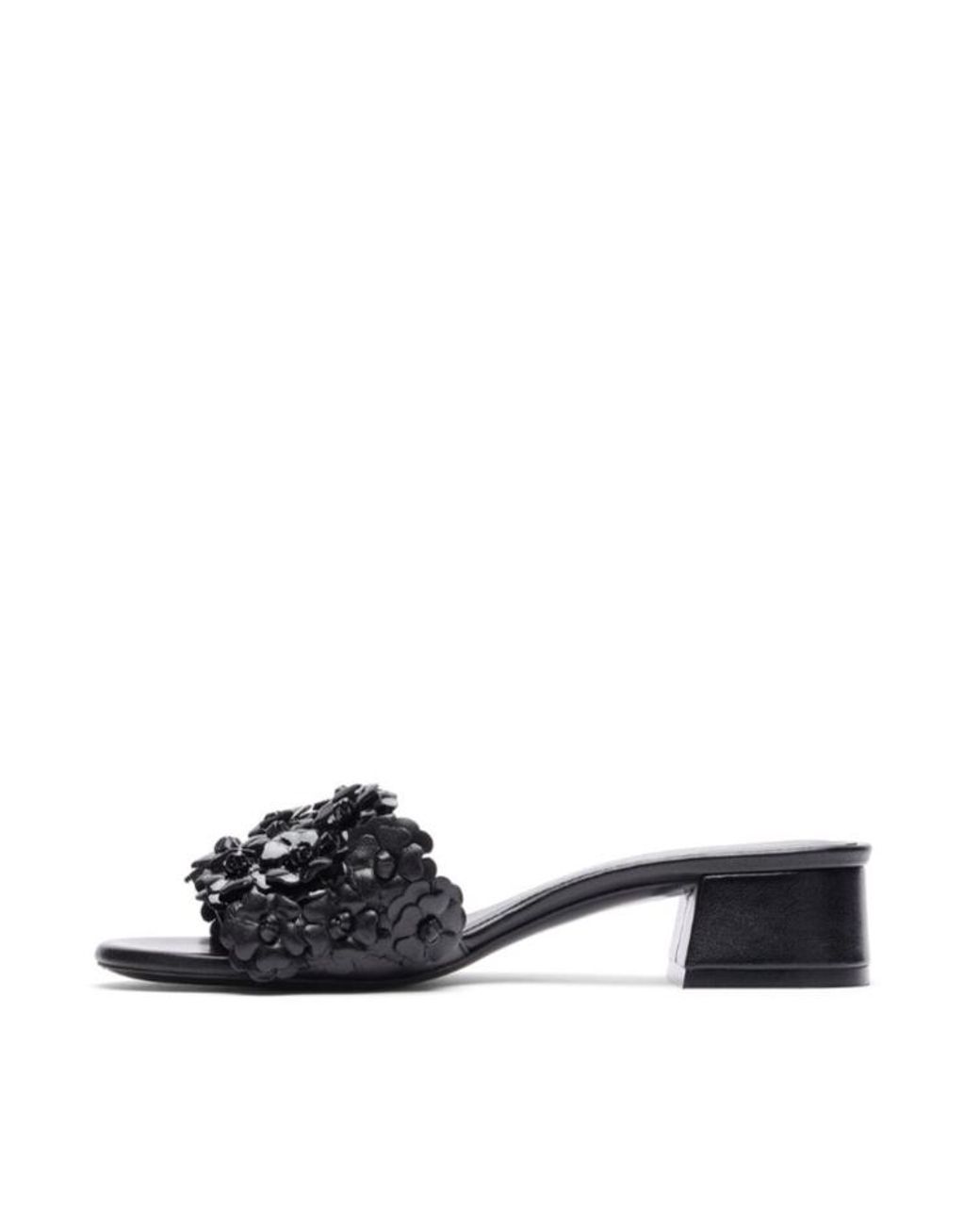 Stuart Weitzman Black Round-Toe High-Heel Sandals