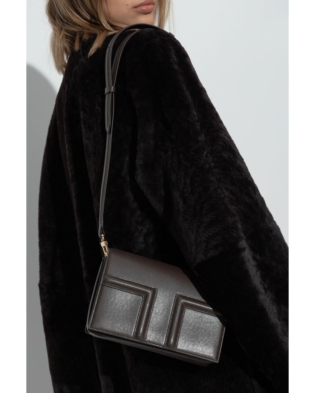 Totême  Black Totême T-Flap Mini Crossbody Bag