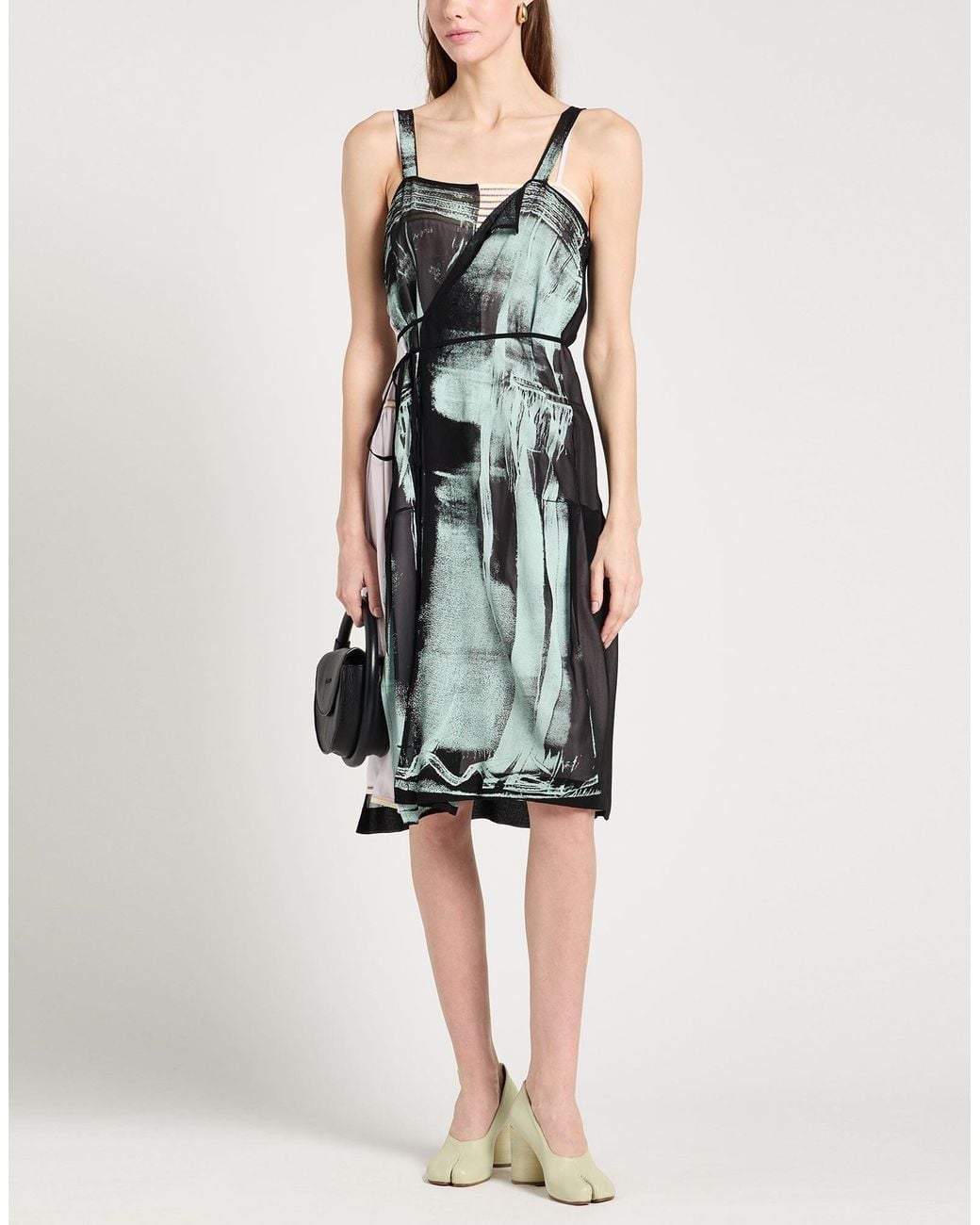 Maison Margiela Black Colorful Printed Sleeveless Dress