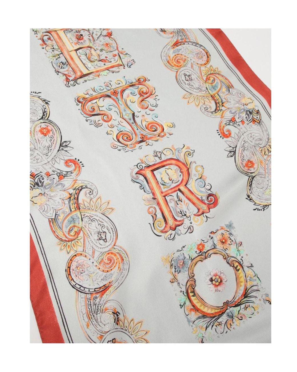 Etro White Floral Paisley Motif Scarf