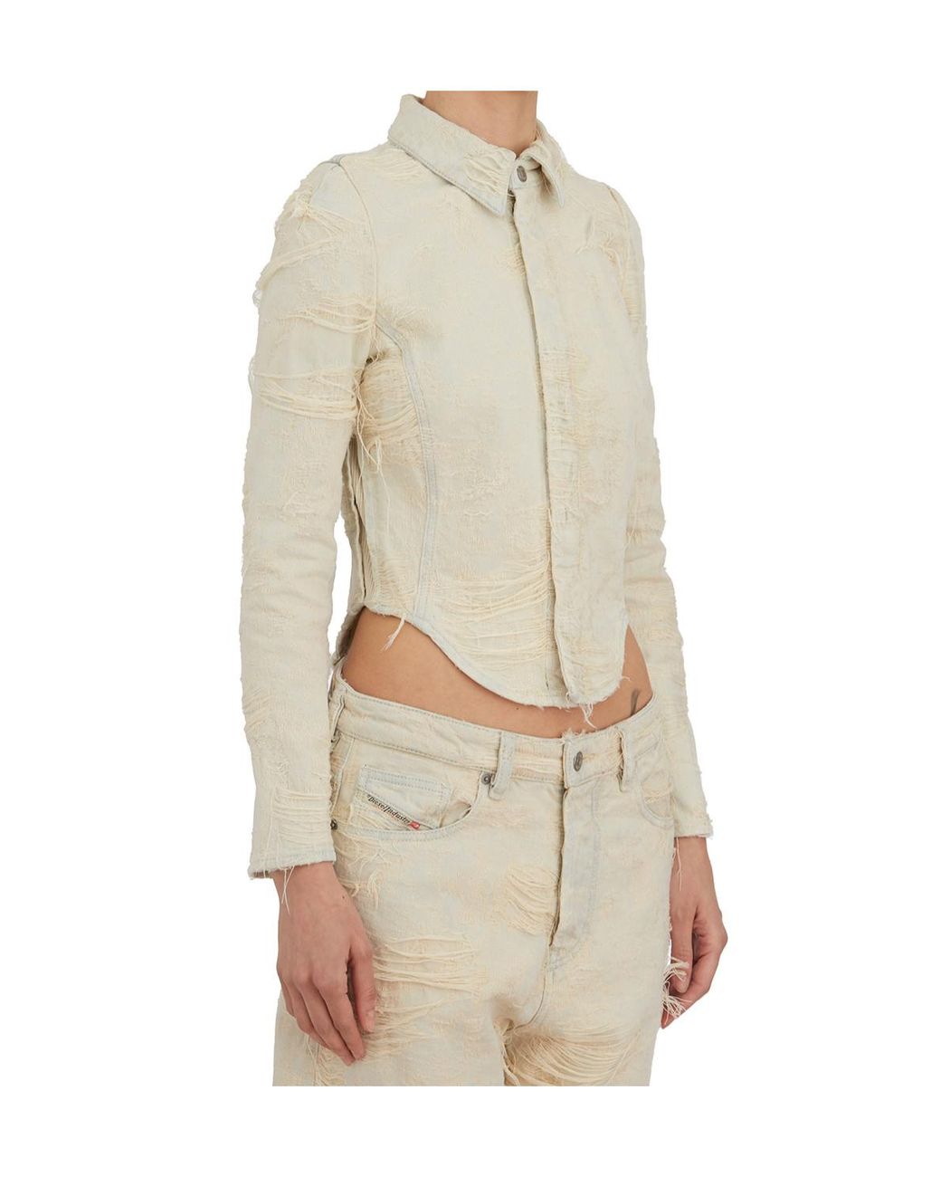 DIESEL Natural De-Madeline-Fsg Jacquard Denim Shirt