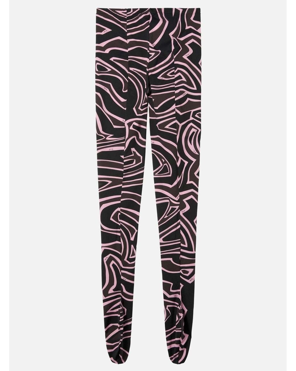Emilio Pucci Black Maze-Print Leggings