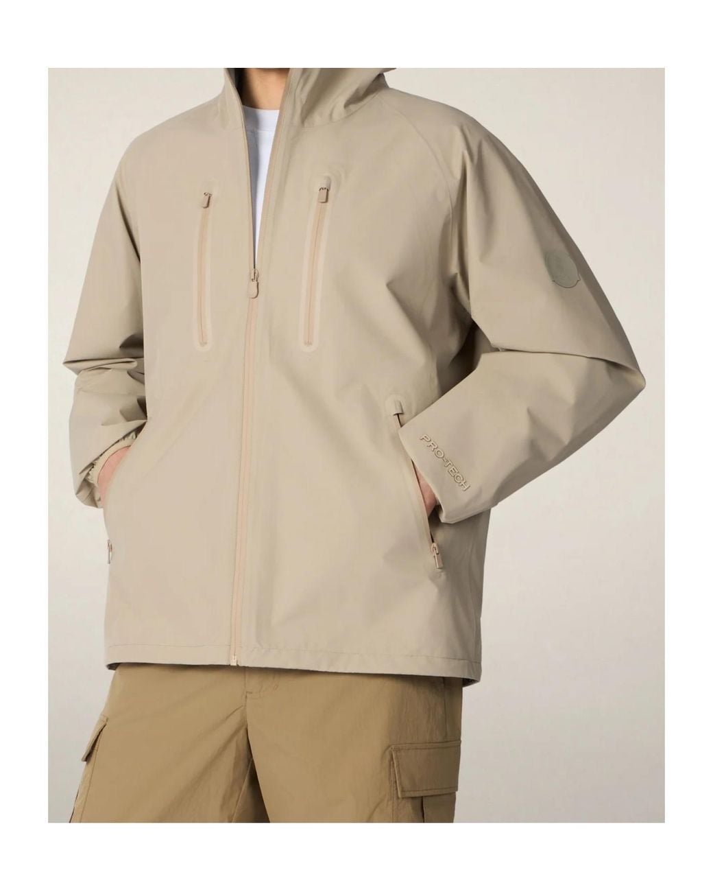 Save The Duck Natural Zip-Pocket Hooded Jacket for men