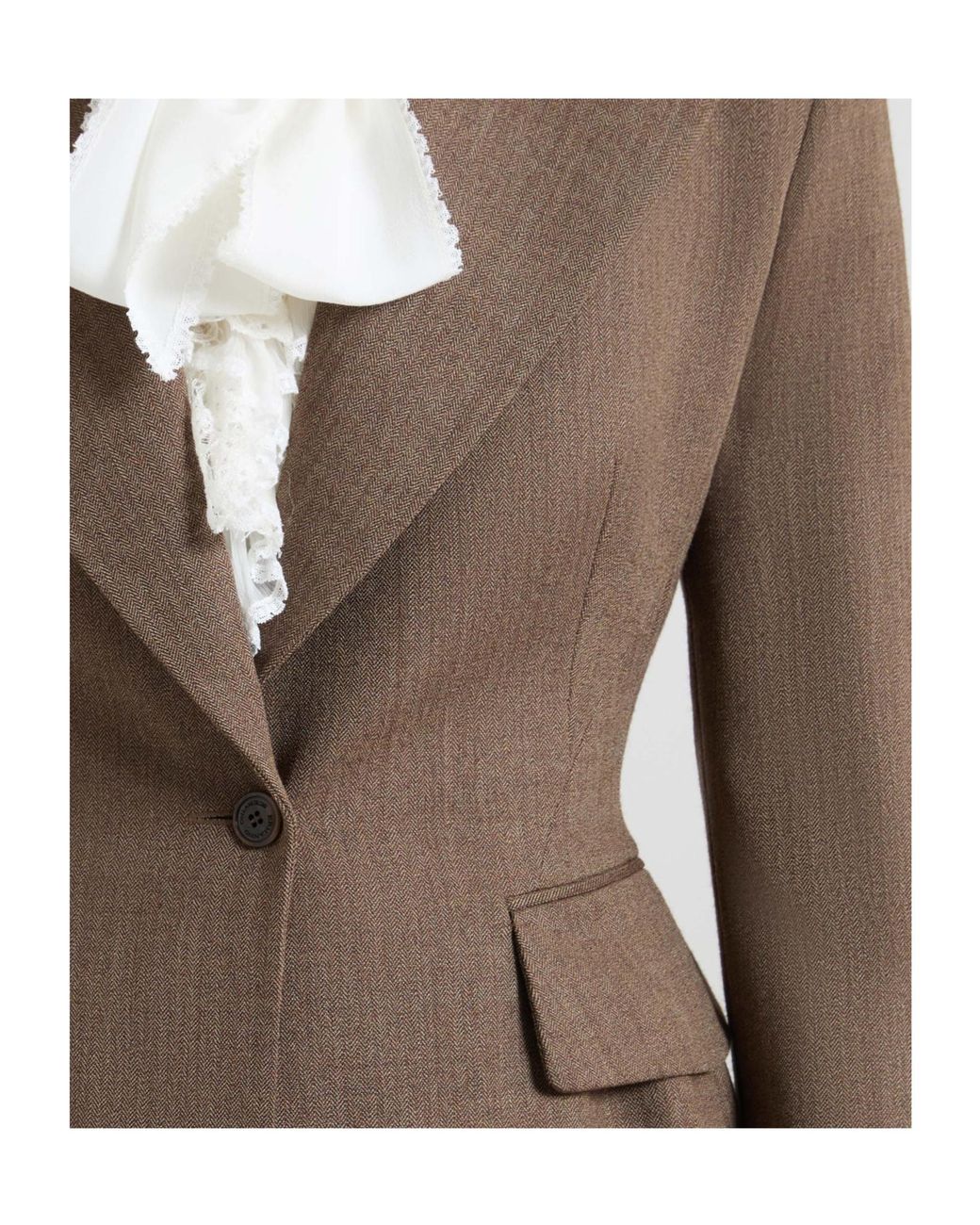 Ermanno Scervino Brown Single-Breasted Jacket