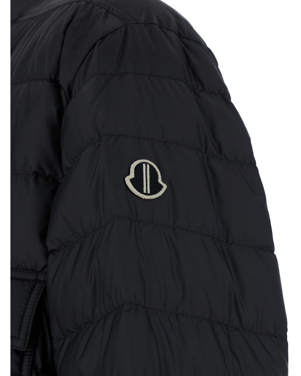 Moncler Black Moncler Rick Owens V-Neck Padded Jacket for men